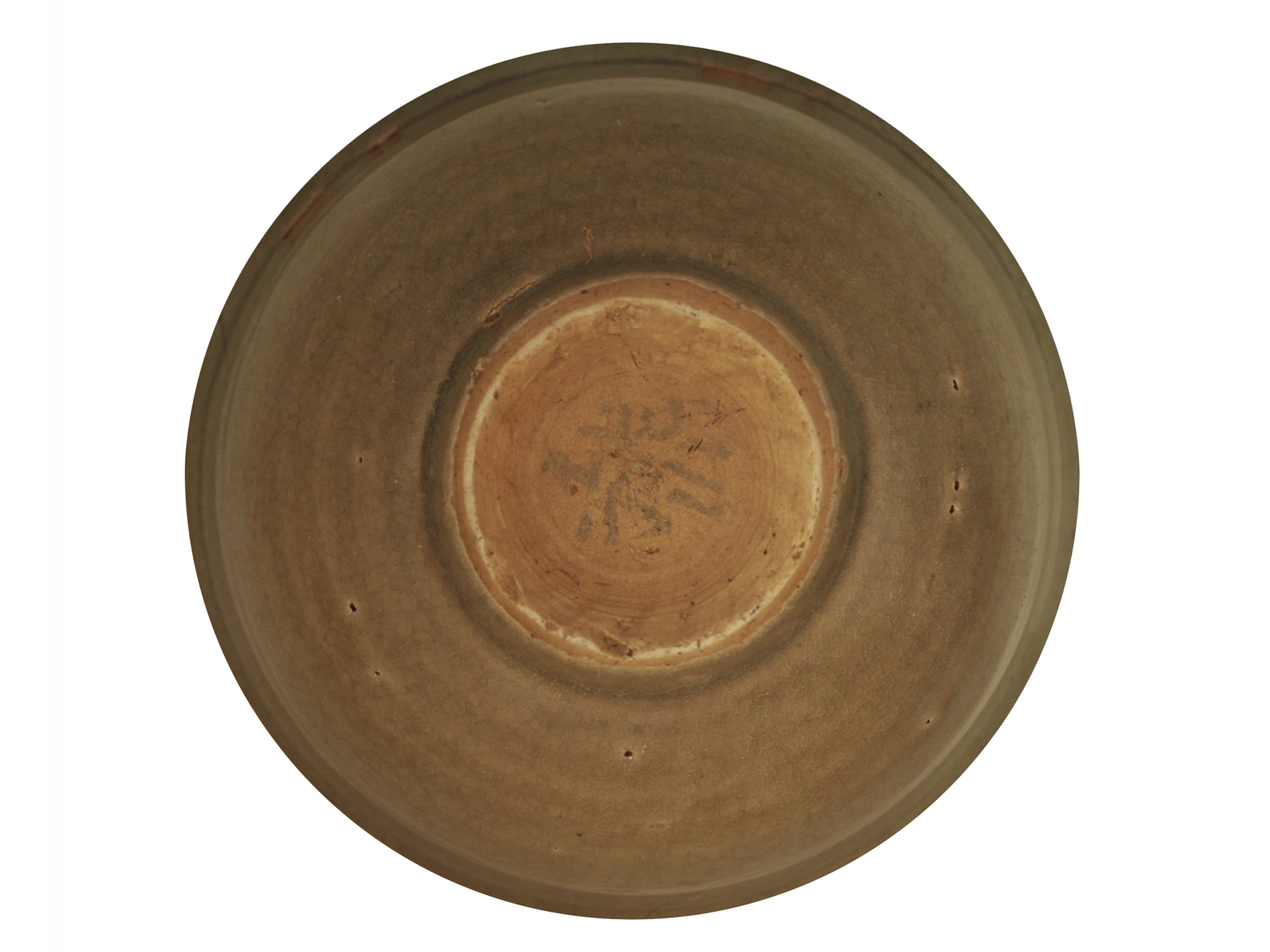 Footed Celadon Crackle Glaze Bowl
