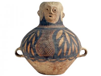 Chinese Painted Clay Vessel