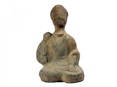 Chinese Kneeling Clay Figure
