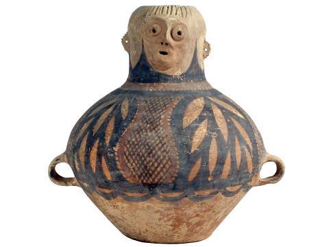 Chinese Painted Clay Vessel